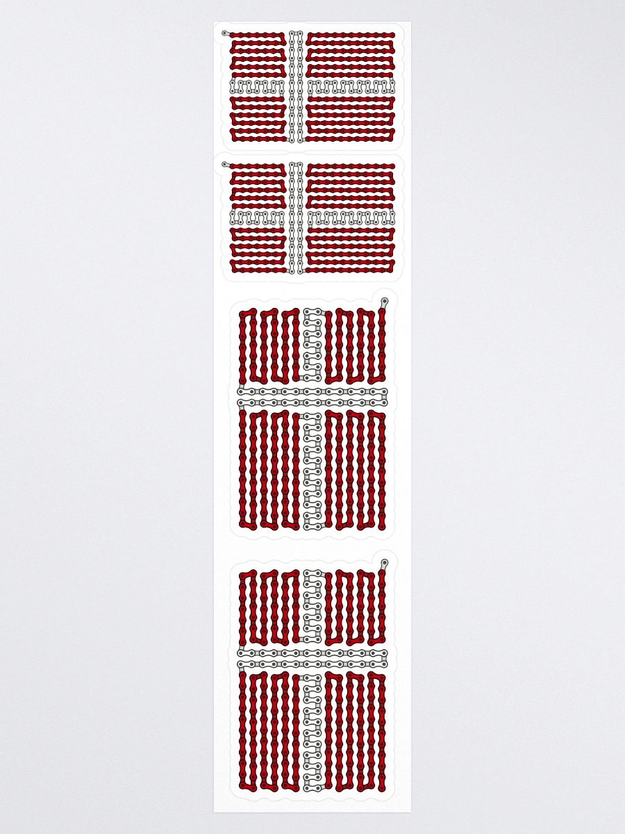 Denmark Bike Chain Flag Stickers, Mixed Size 4 Pack product image (3)