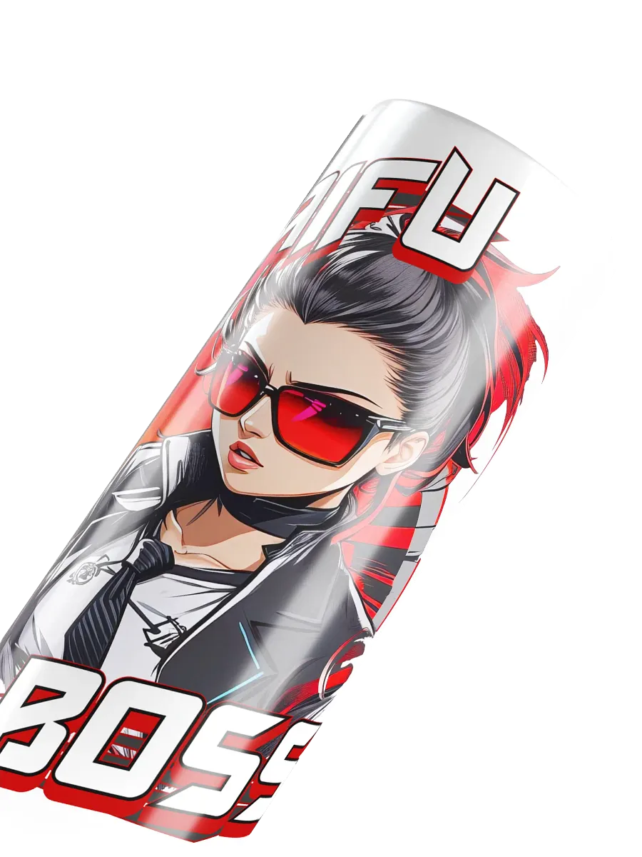 Waifu Boss 20 oz Skinny Stainless Steel Tumbler - White - v1 product image (6)
