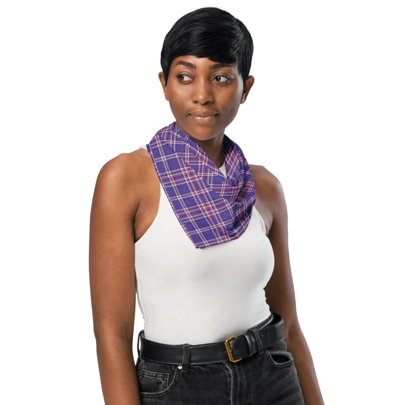 Orchid and Violet Plaid Bandana product image (3)