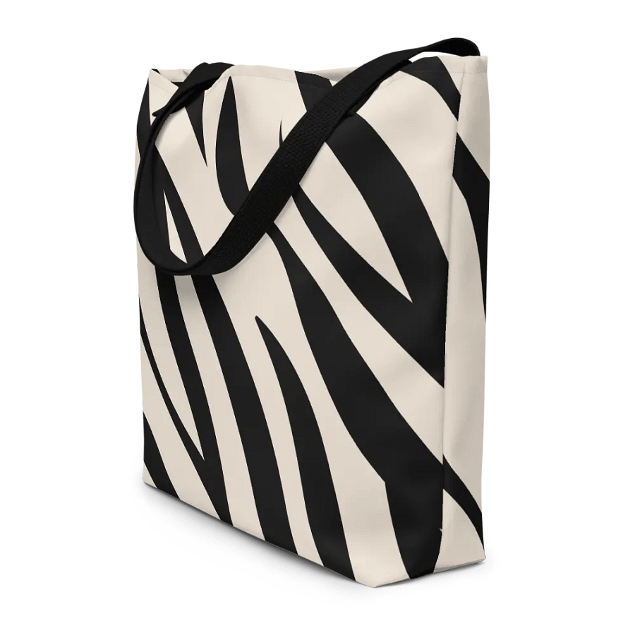 All-Over Print Large Tote Bag w/ Pocket - Zebra product image (8)