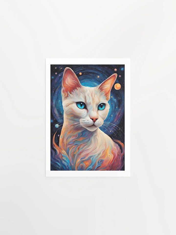 Cosmic WHITE Cat Dreams Poster product image (1)