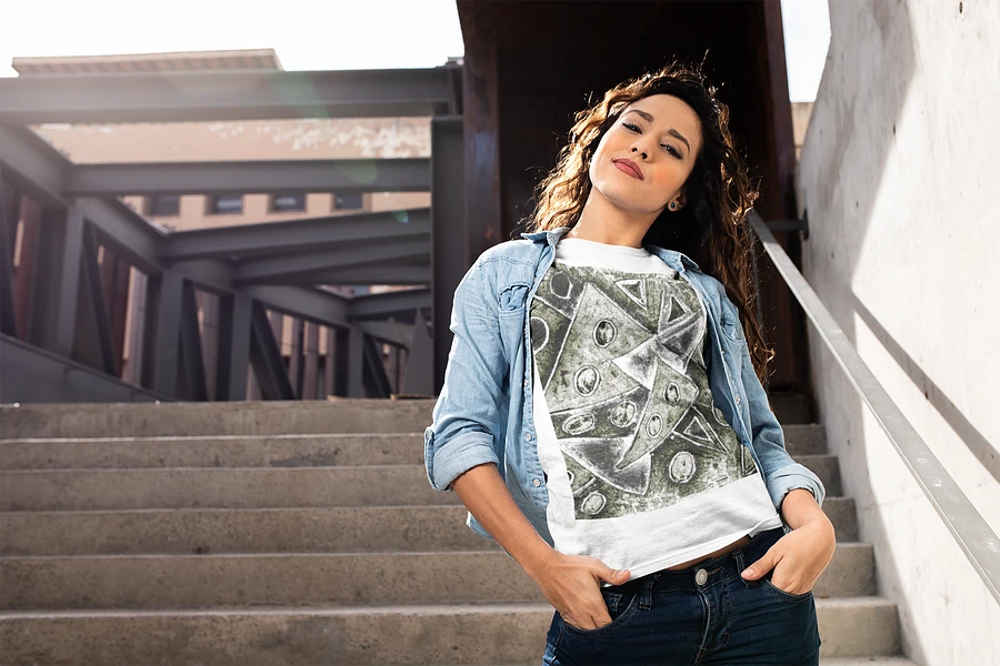 Abstract Monochrome Triangles Unisex T Shirt product image (2)