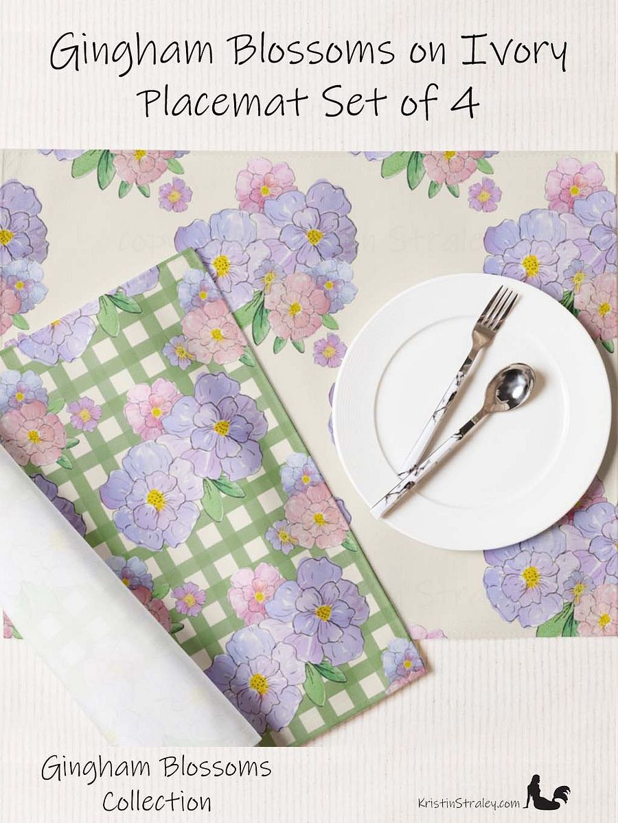 Gingham Blossoms Placemat Set of 4 product image (1)