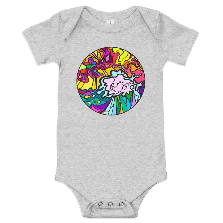 Vibrant Stained Glass Baby Onesie - Wave at Sunset product image (8)