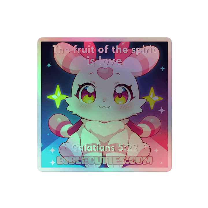 Bible Cuties Sarah - The fruit of the spirit is love Holographic Sticker product image (2)