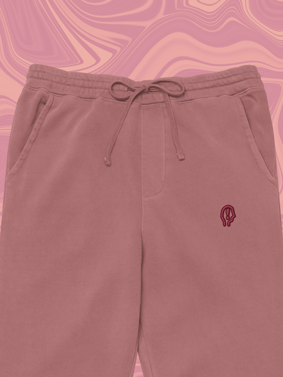 EXCLAIMING MENTALLY (rose design) pigment dyed sweatpants product image (10)