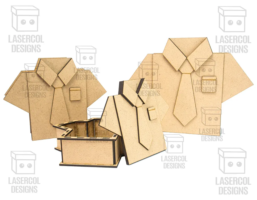 Shirt and Tie Box (3 Sizes) - Laser Cut Files product image (7)