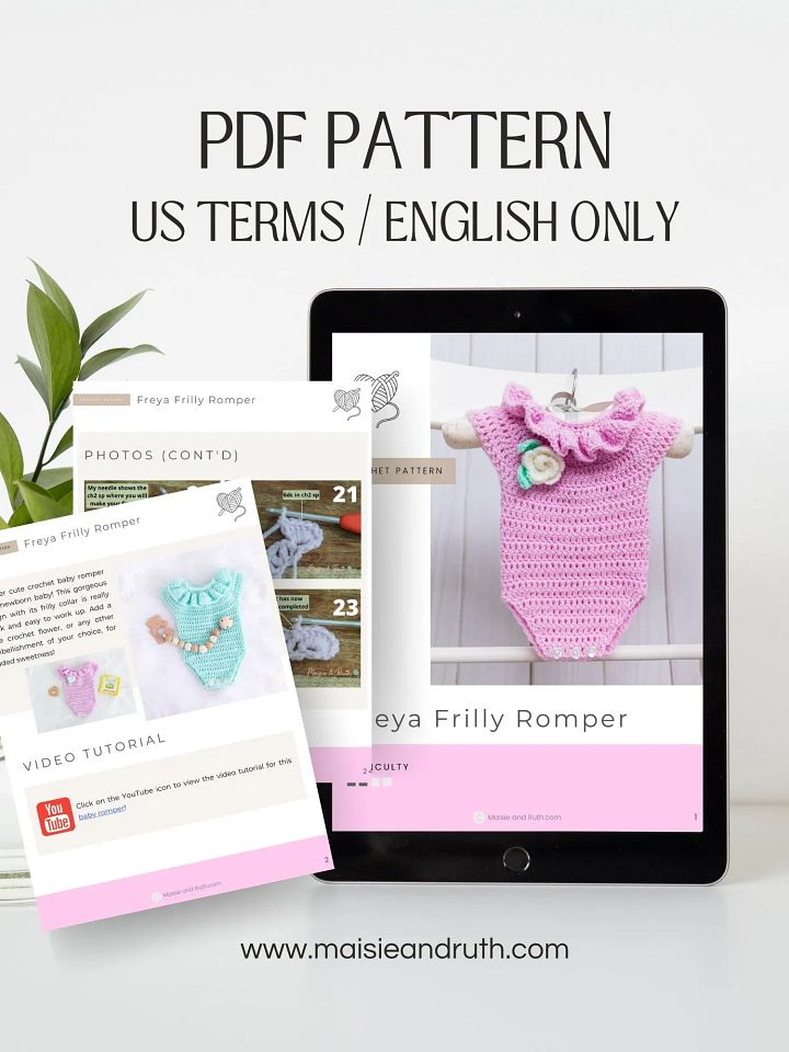 Crochet Pattern: Freya Baby Romper product image (2)