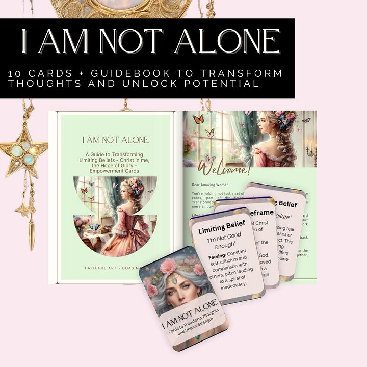I am Not Alone - God Empowerment Cards + Guidebook - Transform Limiting Beliefs, Digital Self-Help Tools, Positive Mindset Cards, Printable PDF product image (2)