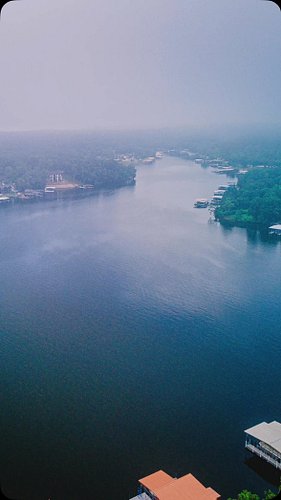 Lake of the Ozarks on a Foggy Morning from the DJI Mavic Air 2