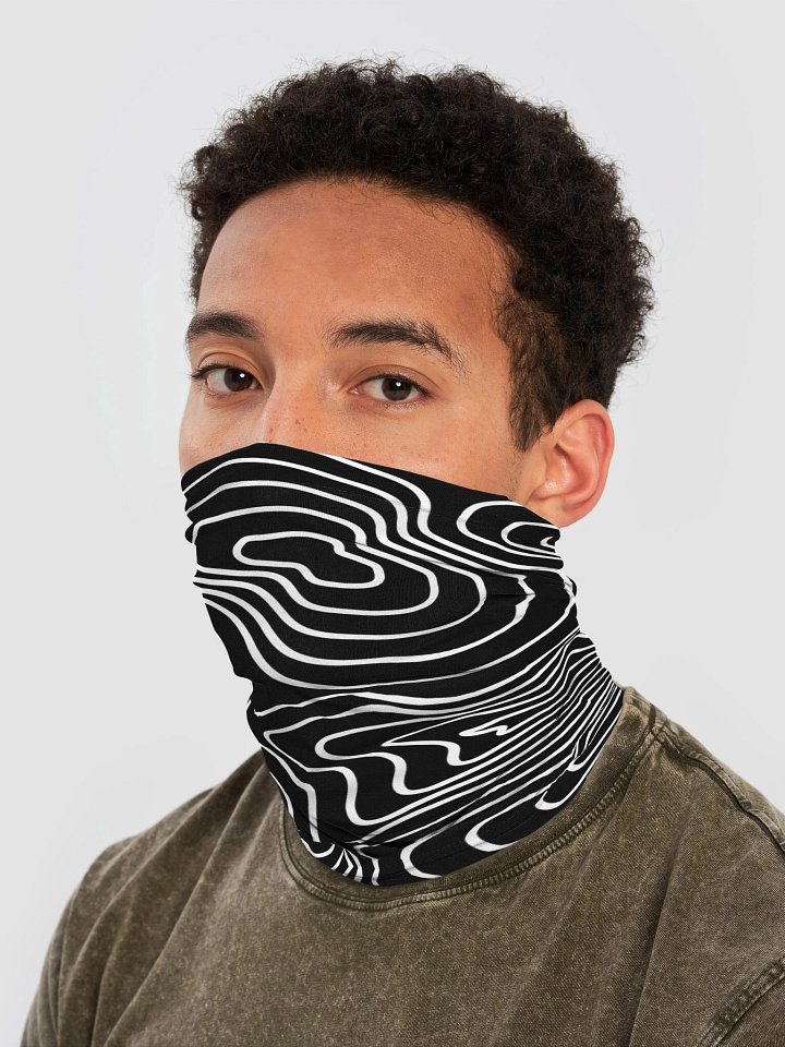 White on Black Topographic Neck Gaiter product image (2)