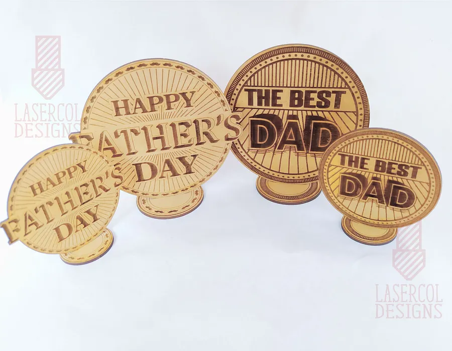 Father's Day Gift Plaque (2 Sizes, 2 Styles) - Laser Cut Files product image (6)