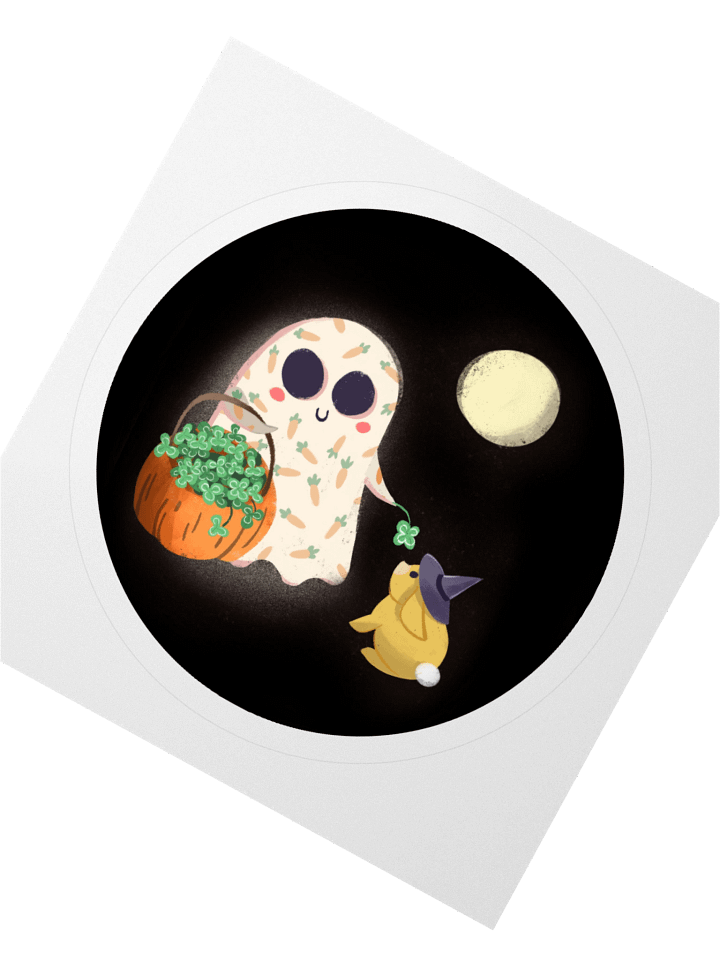 Little Ghost's Magical Friend - Vinyl Sticker product image (1)