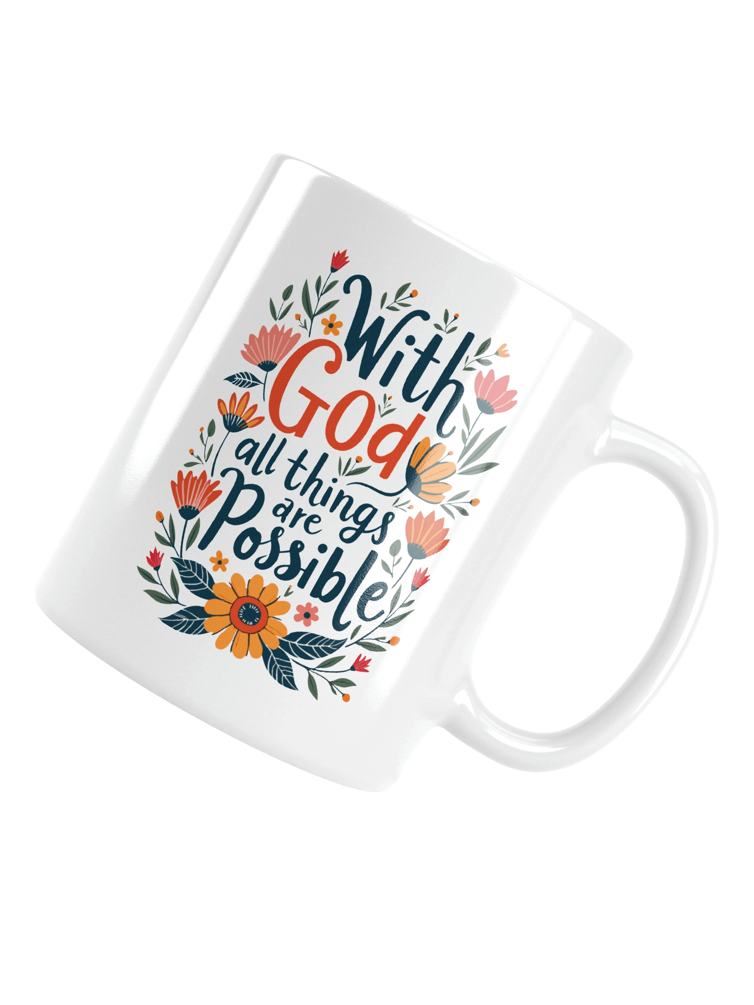 Designs for Women With God All Things Are Possible White Glossy Mug product image (5)