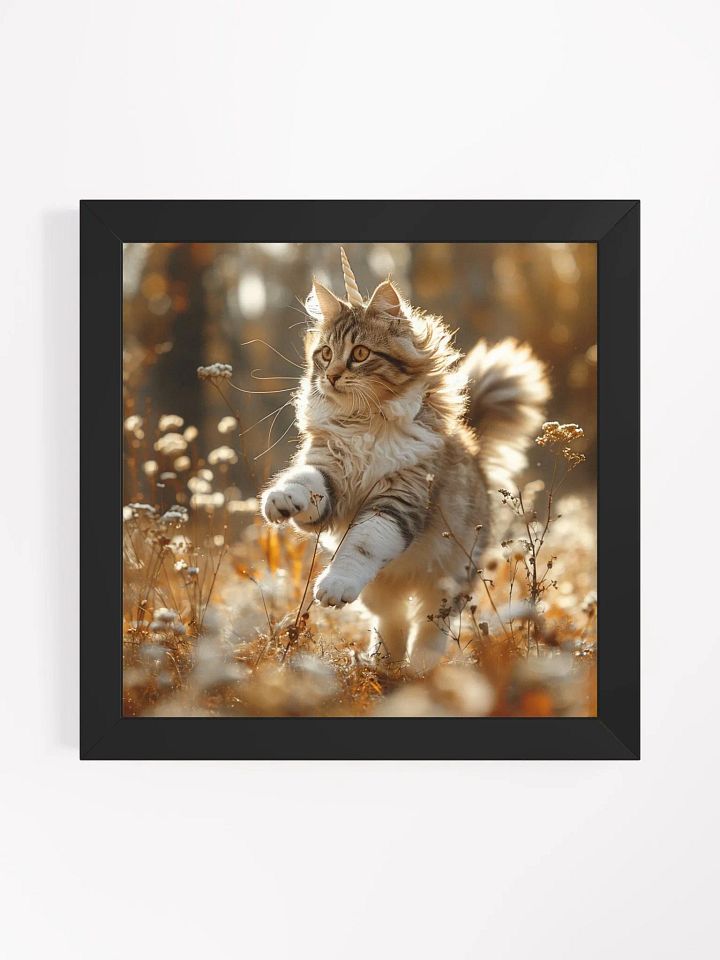 Charging Unicorn Cat Funny Framed Wall Art product image (1)