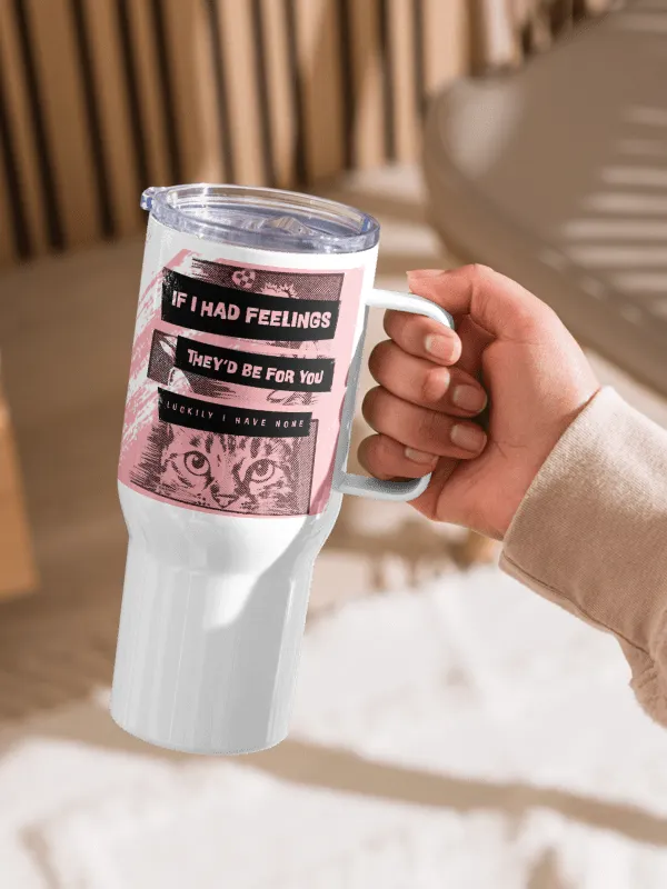 Vintage Cat Gaze - travel Mug with a Handle product image (1)