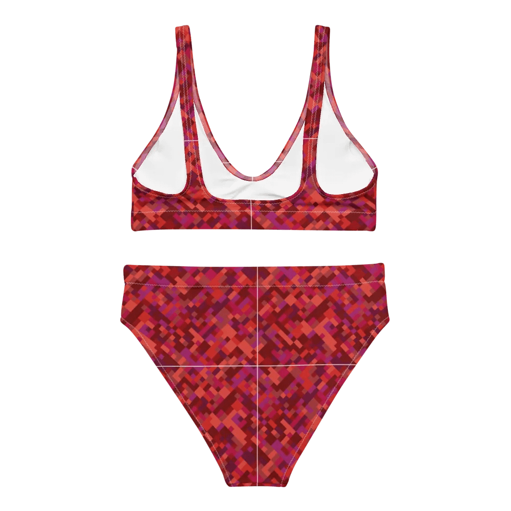Colorful Mosaic Pattern Design High Waisted Bikini - v3 product image (2)