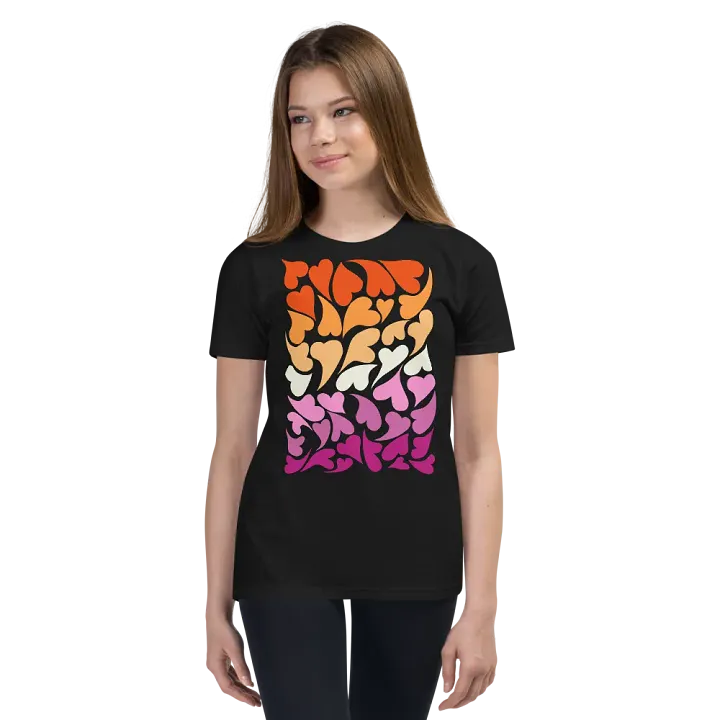 Nestled PRIDE Lesbian T-shirt (Youth) product image (5)