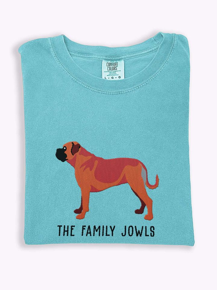 The Family Jowls T-Shirt(Embroidered) of a Bullmastiff(Red) product image (1)