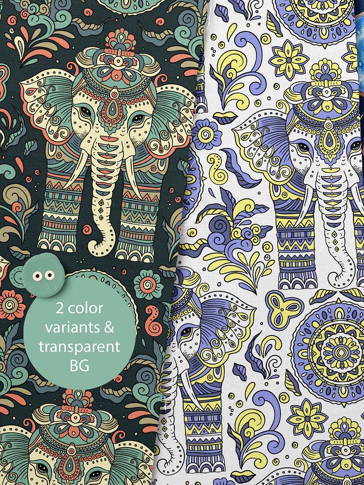 Boho Elephant Seamless Pattern product image (2)