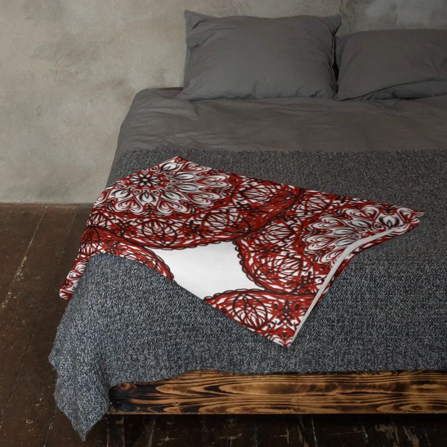 Lace of Crimson Throw Blanket product image (11)