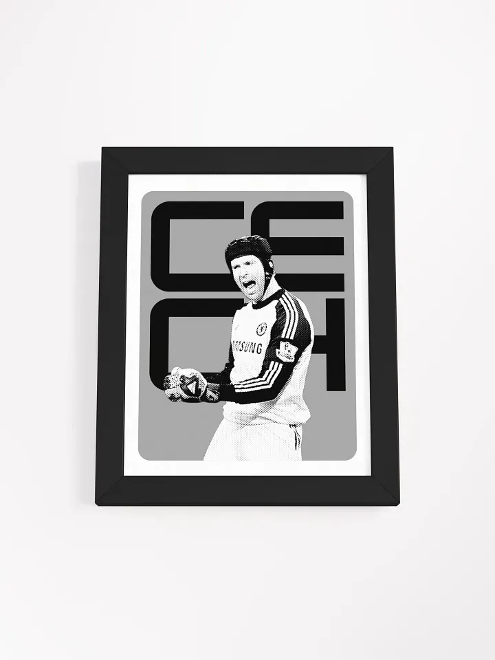Petr Čech BW Chelsea Name Art Framed Print product image (1)