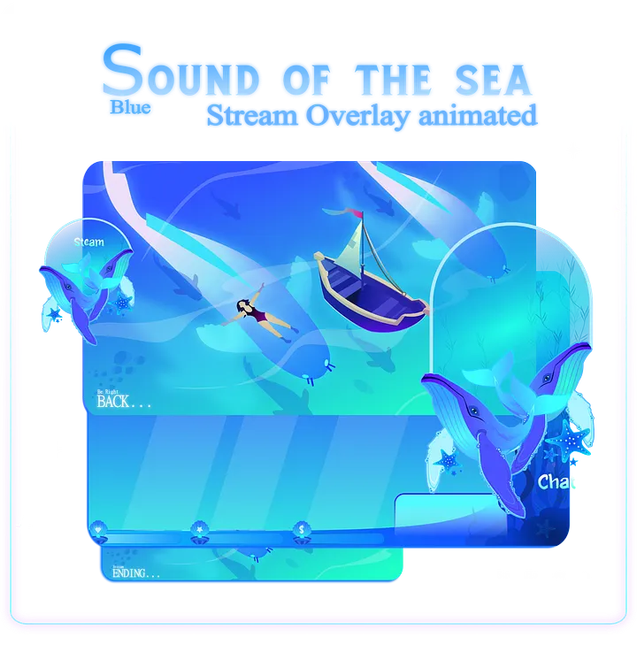 UNDERWATER Stream Overlay Animated Pack, Whale Stream Overlay Animated, Ocean Stream Overlay, Blue Stream Overlay Animated, Blue Overlay product image (1)