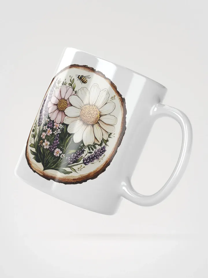 Lavender Wildflower Round Wood Art Ceramic Mug product image (2)