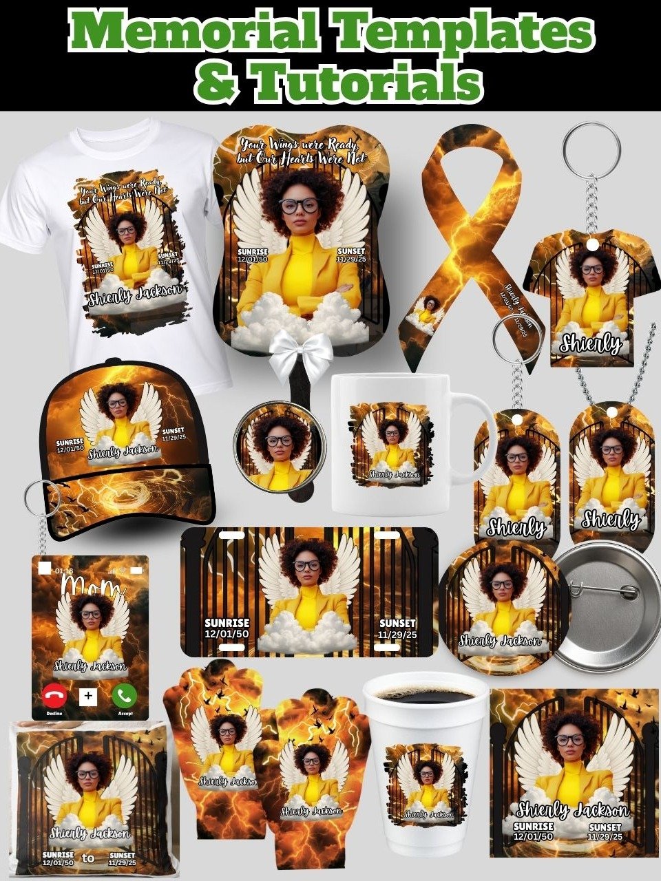 VIP Members Mega Bundle - Templates and Tutorials - Gold and Black Memorial product image (1)