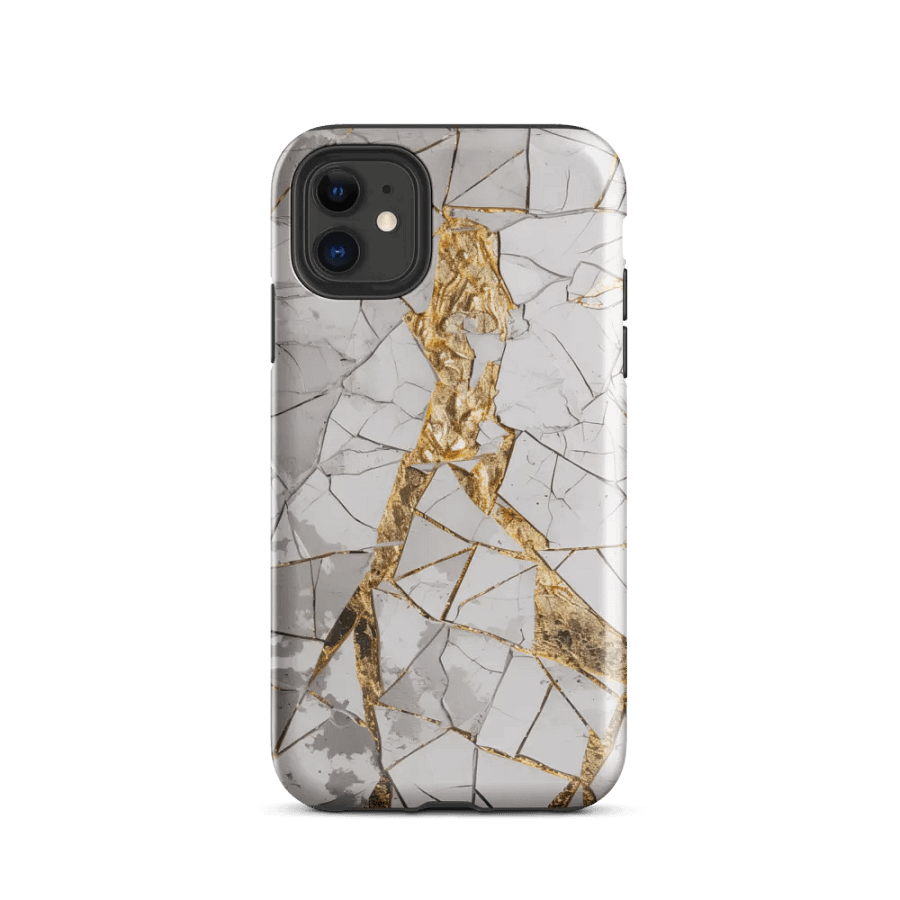 White & Gold Kintsugi Tough iPhone Case product image (47)