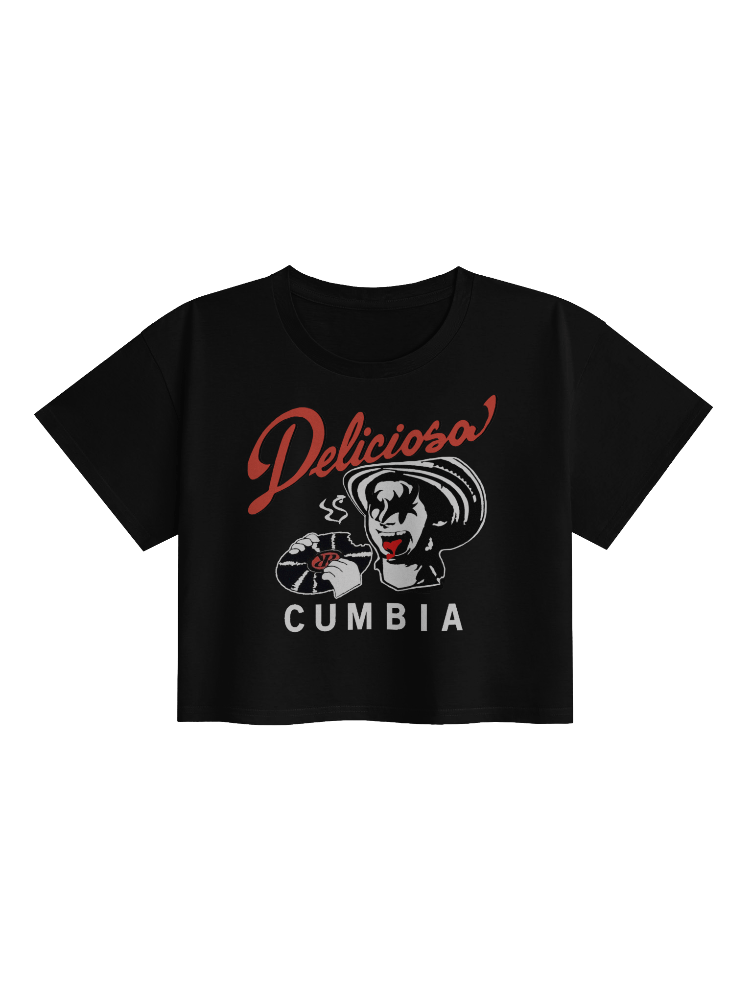 DELICIOSA CUMBIA DARKS | CROP TOP TEE | BLACK product image (1)