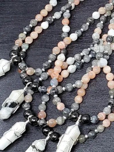 Inner Light Necklace – Moonstone, Sunstone, Labradorite & Shungite for Shadow Work, Clarity & Grounding product image (3)