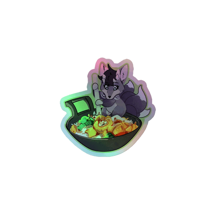 Zorri and Chicken Stir Fry Sticker Holo product image (1)
