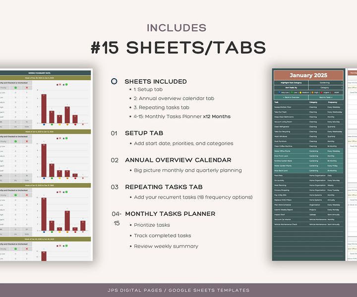 Home Maintenance Calendar, Google Sheets Template product image (2)