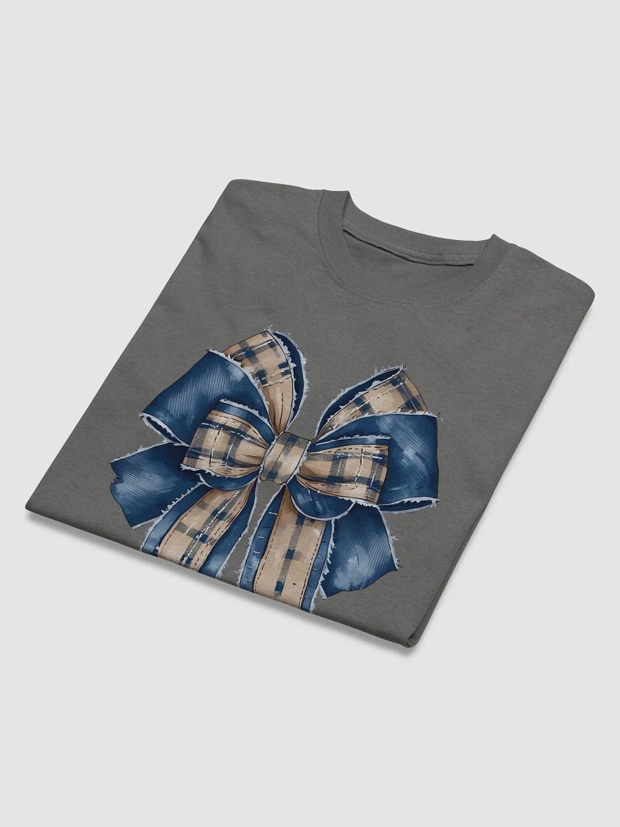 Distressed Blue Plaid And Denim Coquette Bow Tee product image (6)