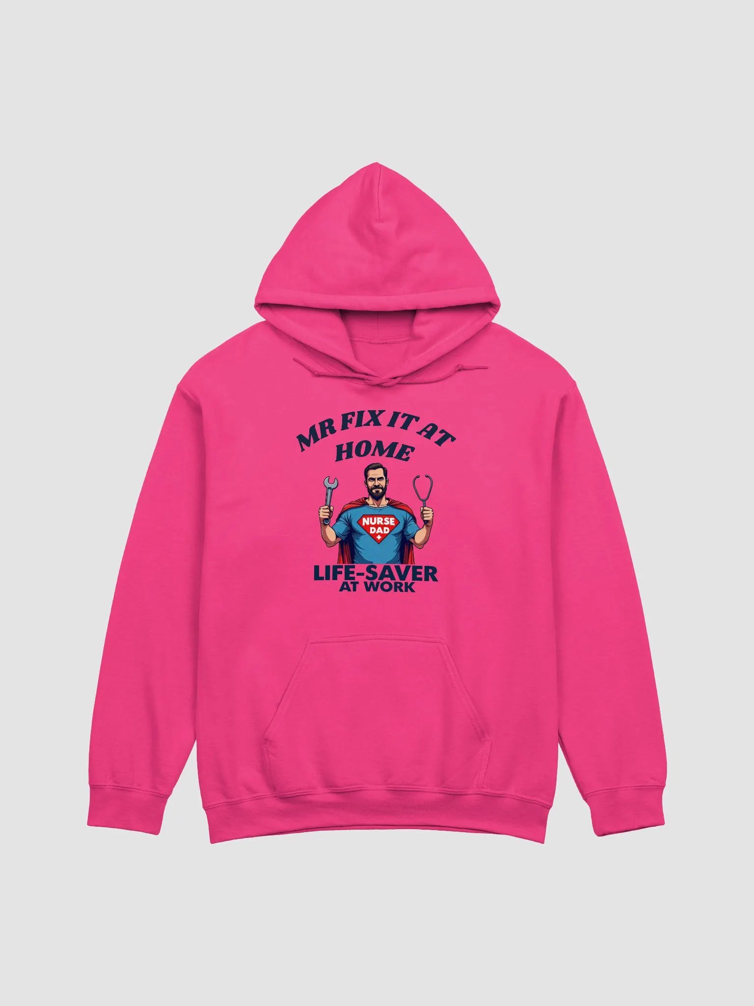 mr fix it at home, Superhero Nurse Dad Hoodie product image (4)