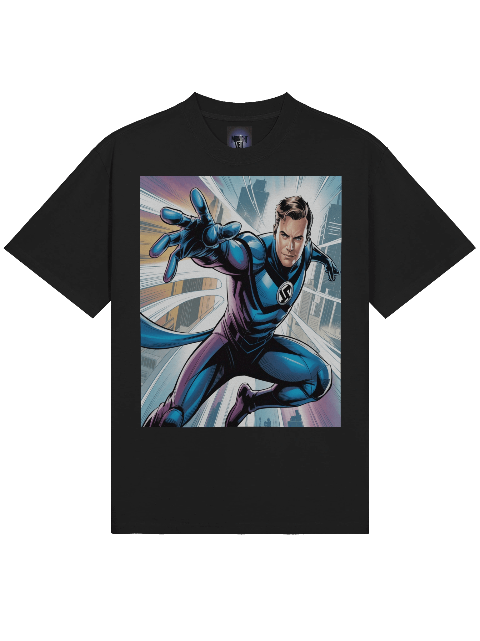 Mister Fantastic Metropolis Stretch Oversized Faded T-Shirt – Elastic Urban Eclipse product image (5)