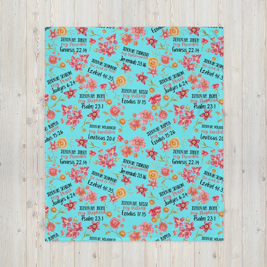 Teal Floral Names Of God Blanket product image (4)