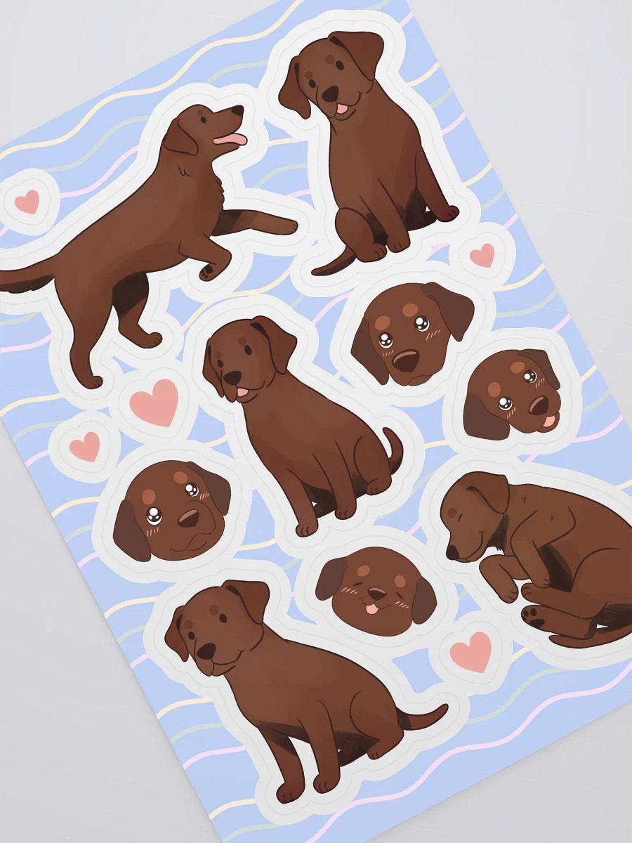 Brown Labrador Retriever Dog Sticker Sheet product image (2)