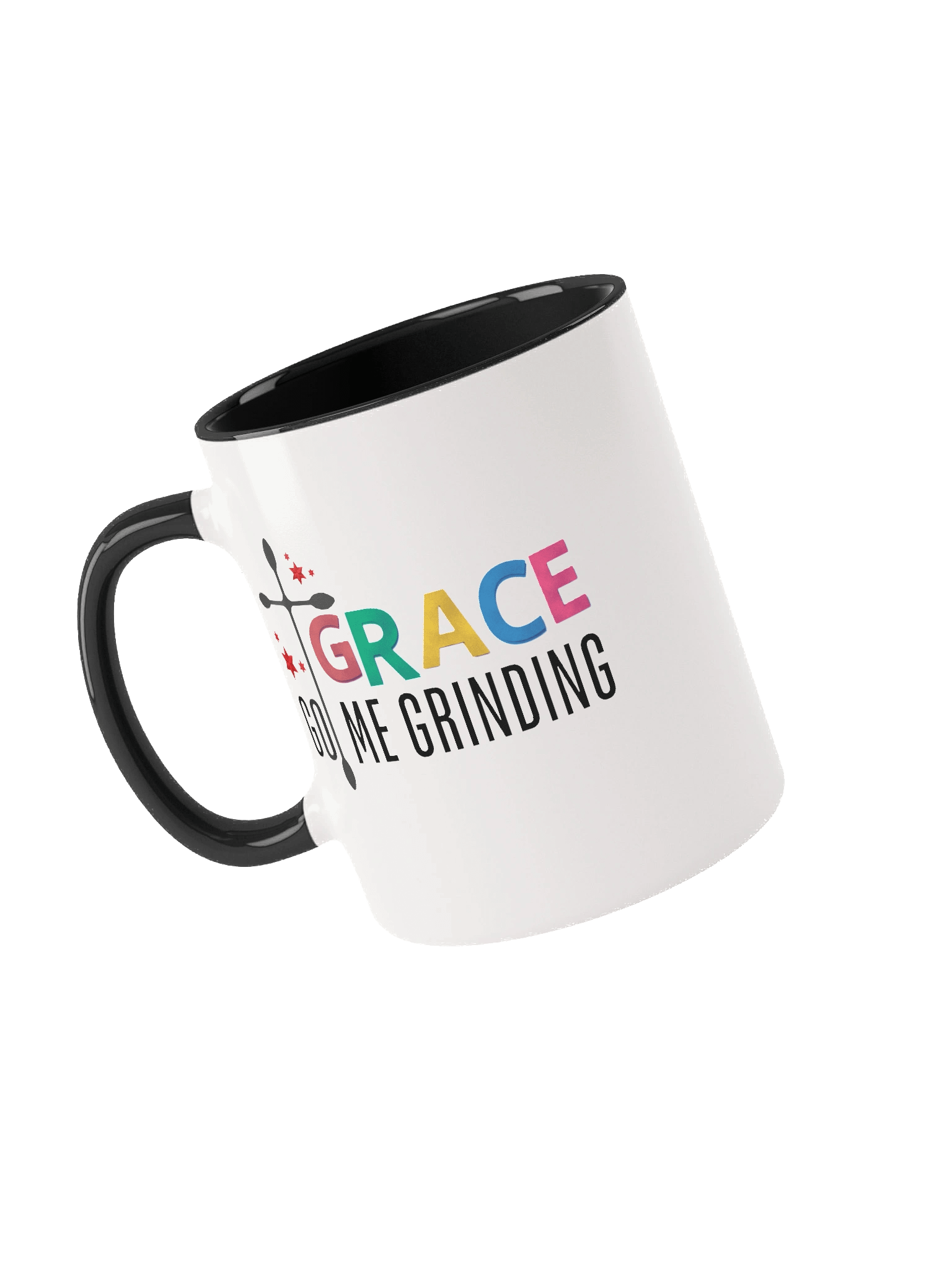 Grace Got Me Grinding Christian Double-Tone Mug | Faith Hustle Coffee Cup | Inspirational Gift for Women of Faith product image (4)