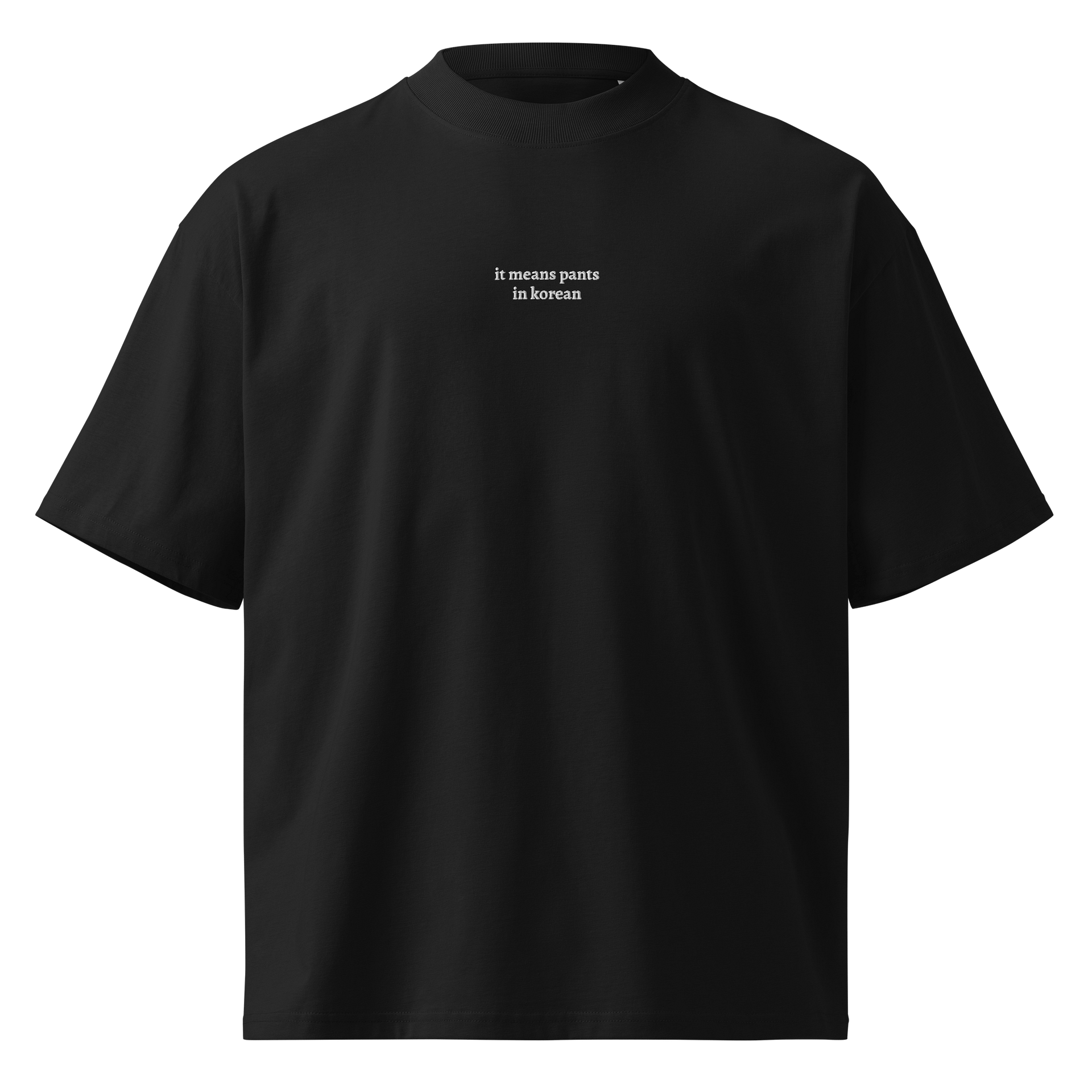 oversized high-neck embroidered tee product image (1)