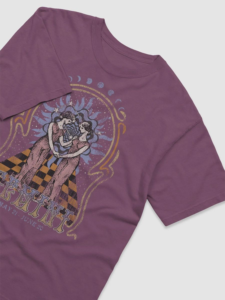 Gemini Zodiac Sign Tee | Art Nouveau-Style Grunge Streetwear T-Shirt for May 21 and June 20 Birth Months product image (3)