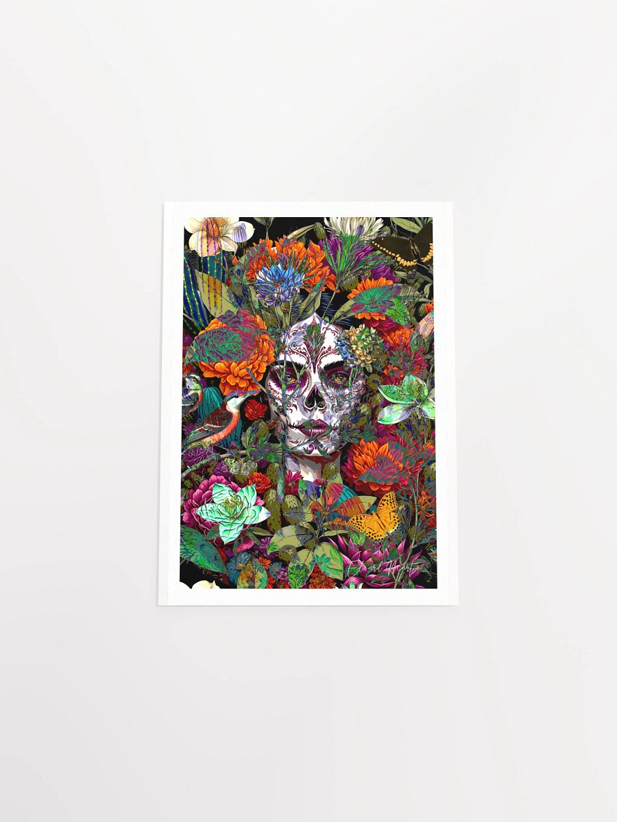 "Flor de Calavera" - A Captivating Mixed Media Collage Print by Edward Martin product image (5)