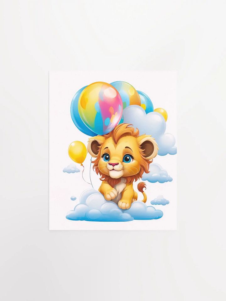 Lion Cub - Poster - Nursery-Kids Room - Small-Standard Sizes - 8x10-11x14-12x16-16x20 Inches product image (2)