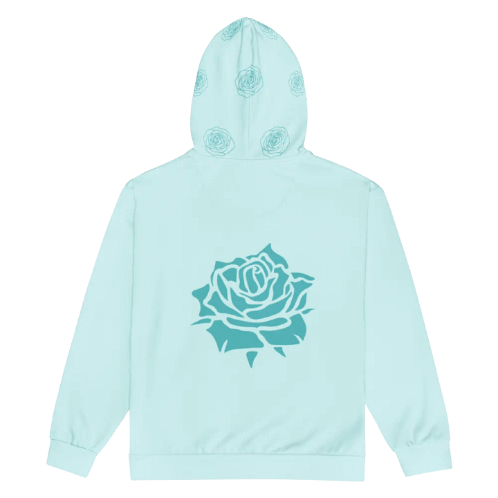 Lingling Kwong Rose Design Unisex Zip Hoodie (Blue) product image (2)