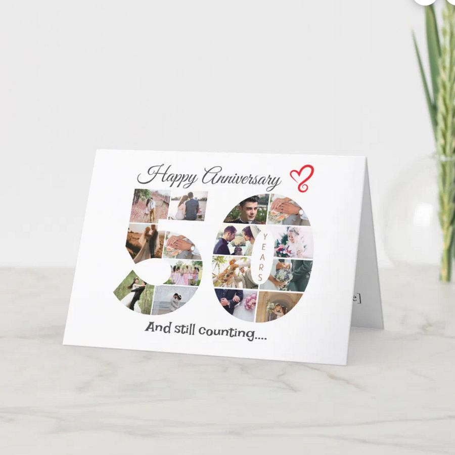 50 Year Anniversary Photo Card Editable Canva Template product image (3)