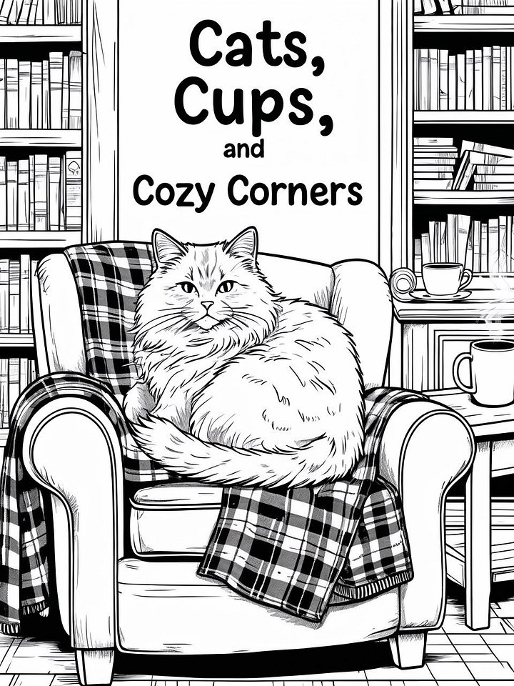 Cats, Cups, and Cozy Corners Coloring Book product image (1)