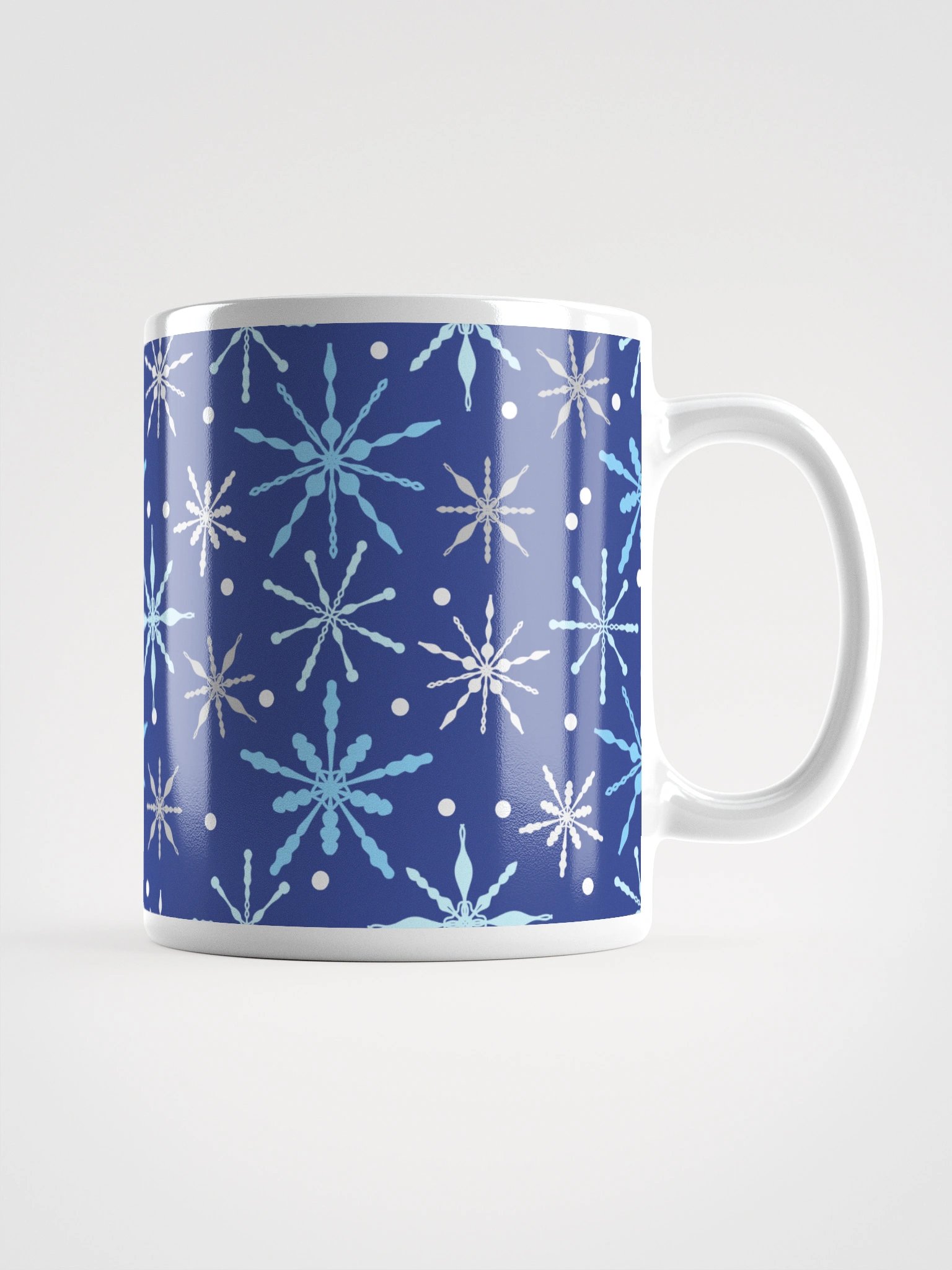 Snowflakes Pattern Mug in Dark Blue product image (3)