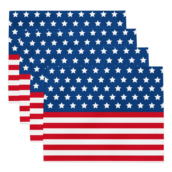 Exclusive Patriotic United States Flag Placemat Set (4-Pack) - Dining Decor product image (1)