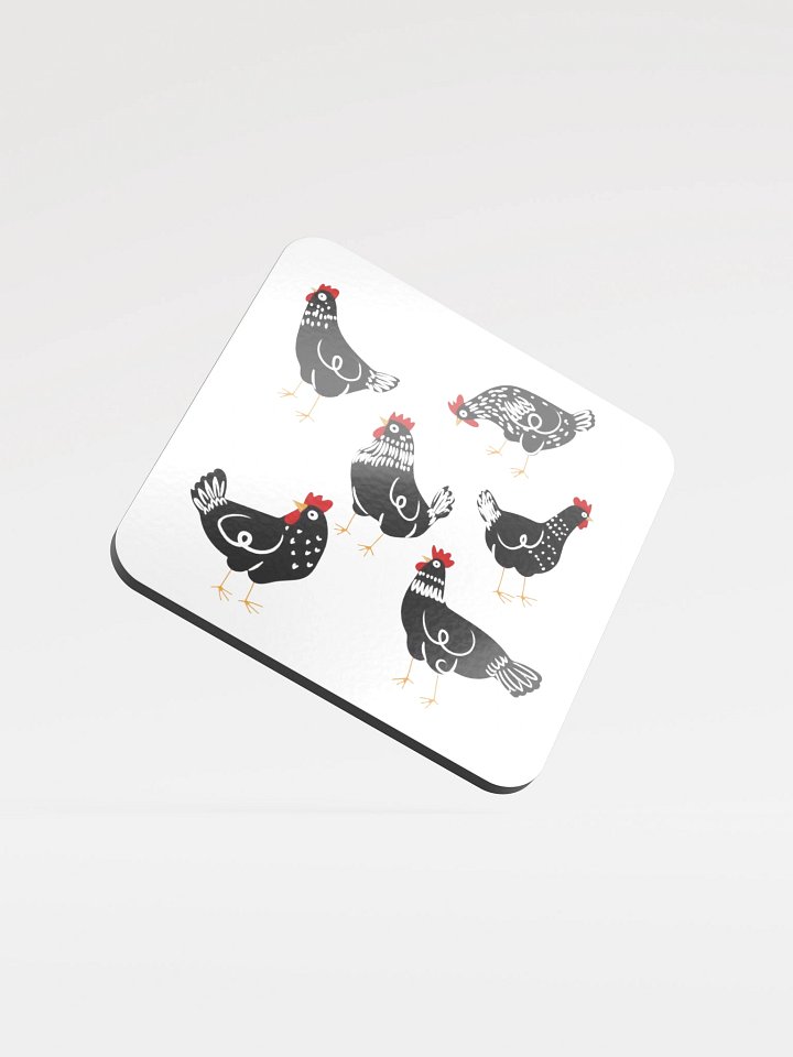 Chickens in Style Glossed Cork Coaster product image (1)